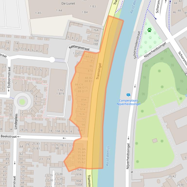 Kaart van postcodegebied 4814AE.