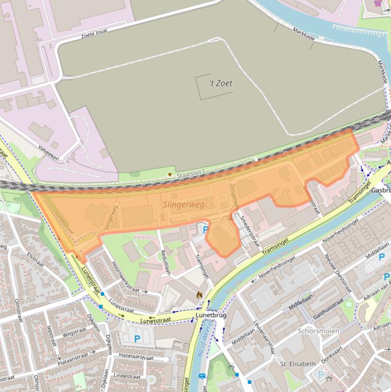 Kaart van postcodegebied 4814AZ.