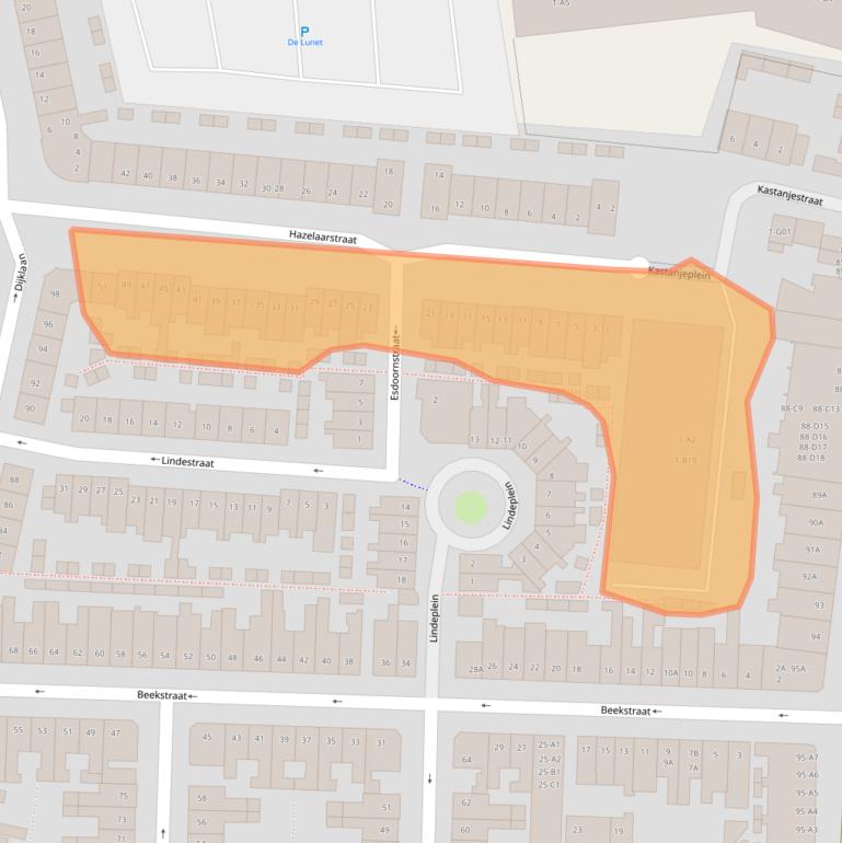 Kaart van postcodegebied 4814BC.