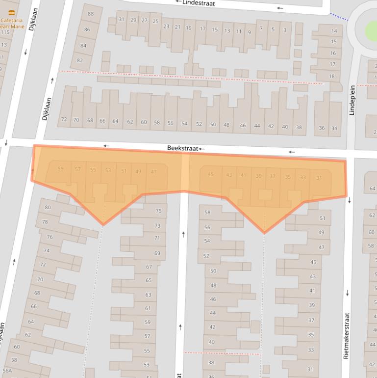 Kaart van postcodegebied 4814BK.