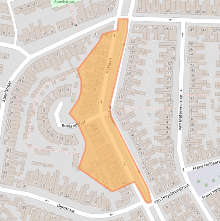 Kaart van postcodegebied 4814CB.