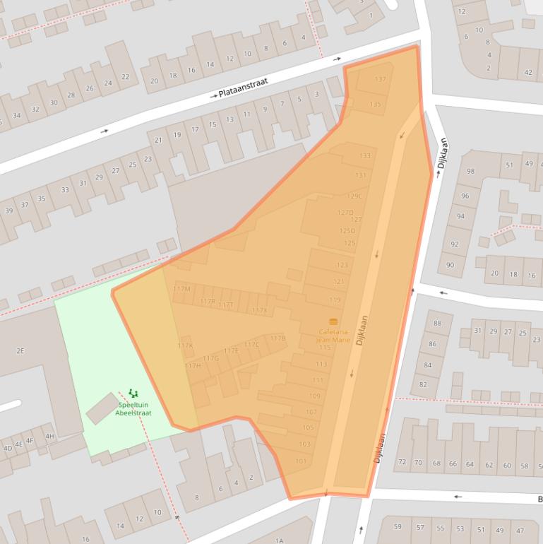 Kaart van postcodegebied 4814CC.