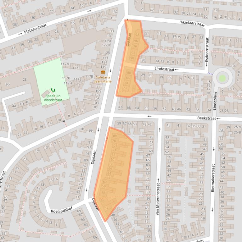 Kaart van postcodegebied 4814CE.