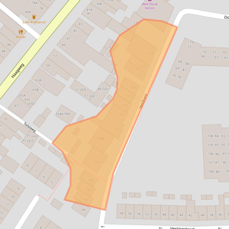 Kaart van postcodegebied 4814EA.