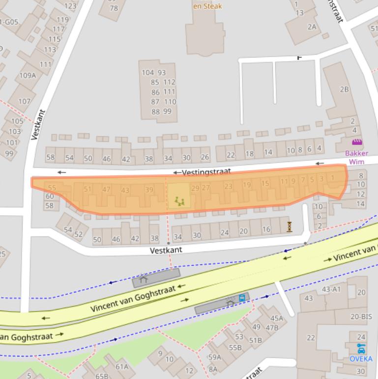 Kaart van postcodegebied 4814EC.