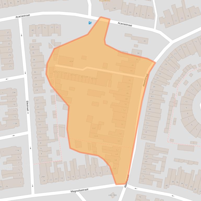 Kaart van postcodegebied 4814HD.