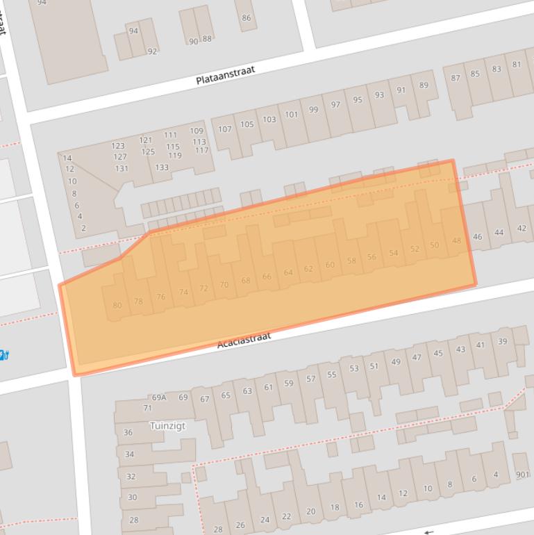Kaart van postcodegebied 4814HJ.