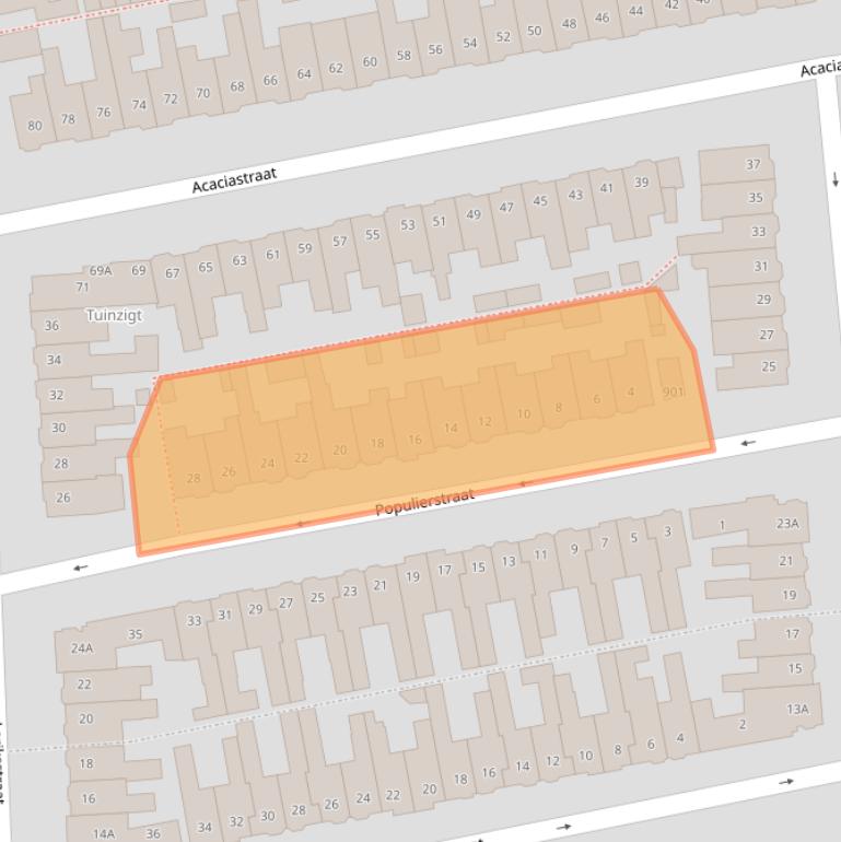 Kaart van postcodegebied 4814HP.