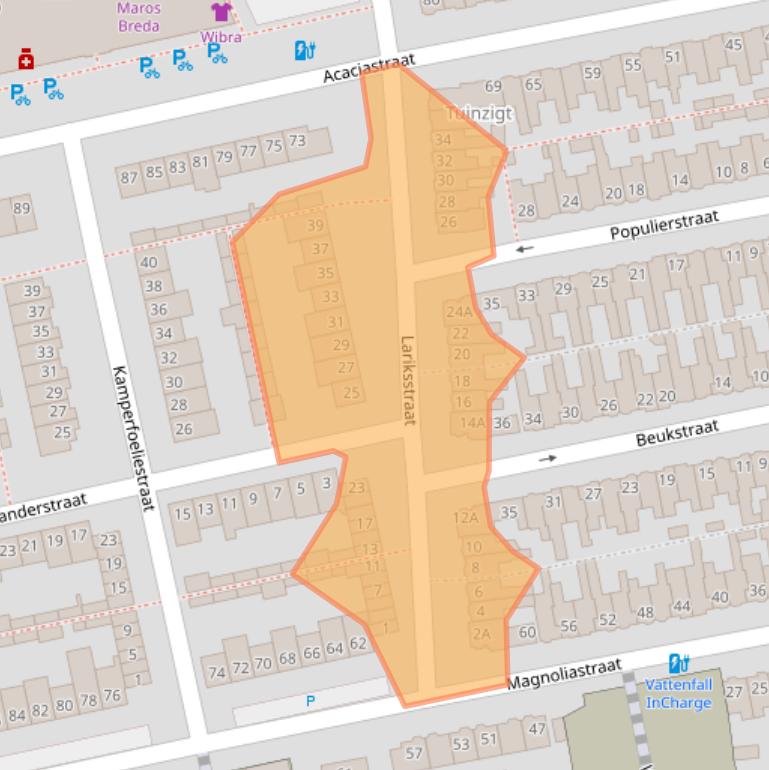 Kaart van postcodegebied 4814HT.
