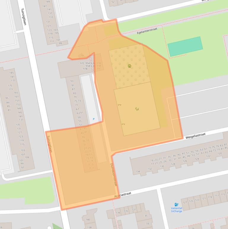 Kaart van postcodegebied 4814JK.