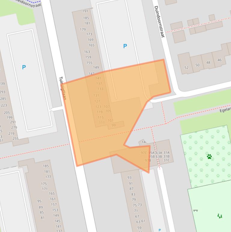 Kaart van postcodegebied 4814JM.