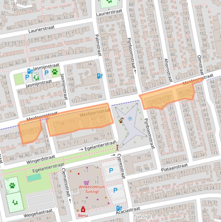 Kaart van postcodegebied 4814KB.