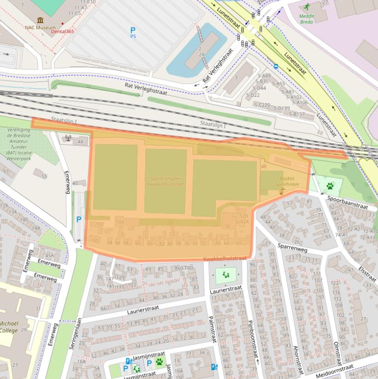 Kaart van postcodegebied 4814KR.