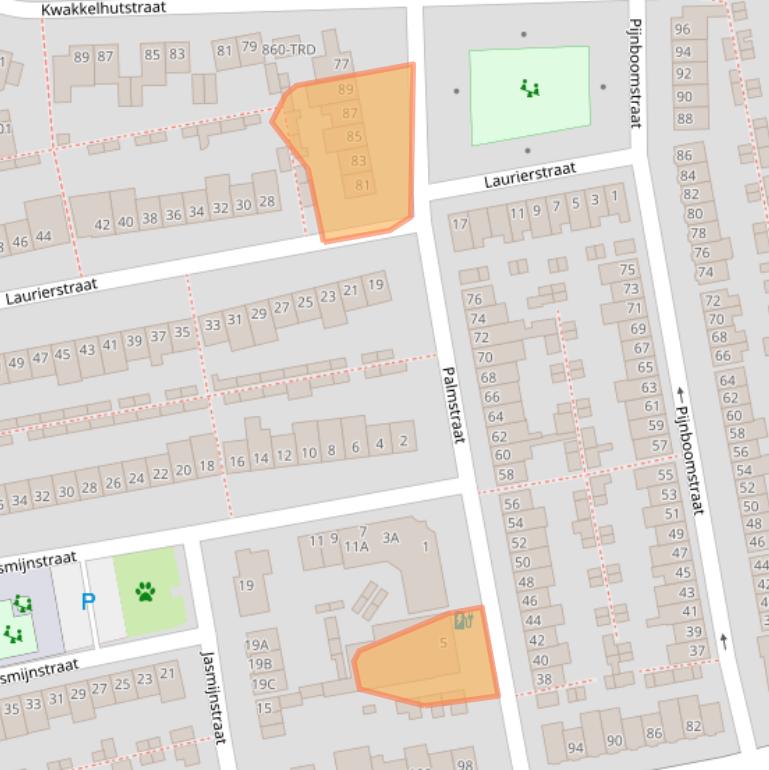 Kaart van postcodegebied 4814KS.