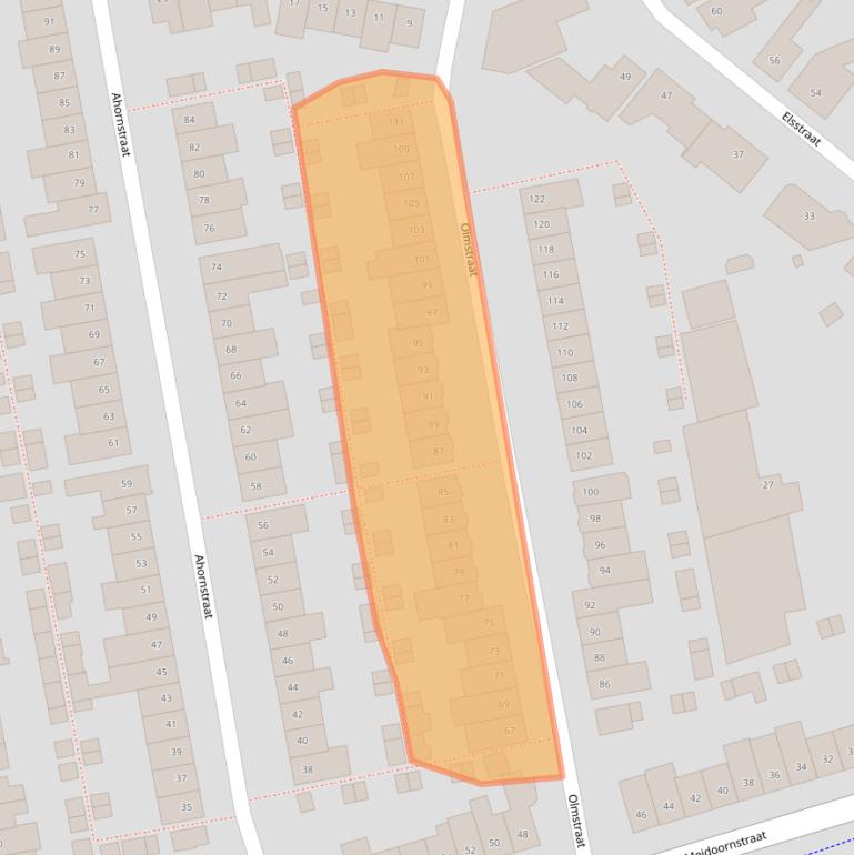 Kaart van postcodegebied 4814LM.