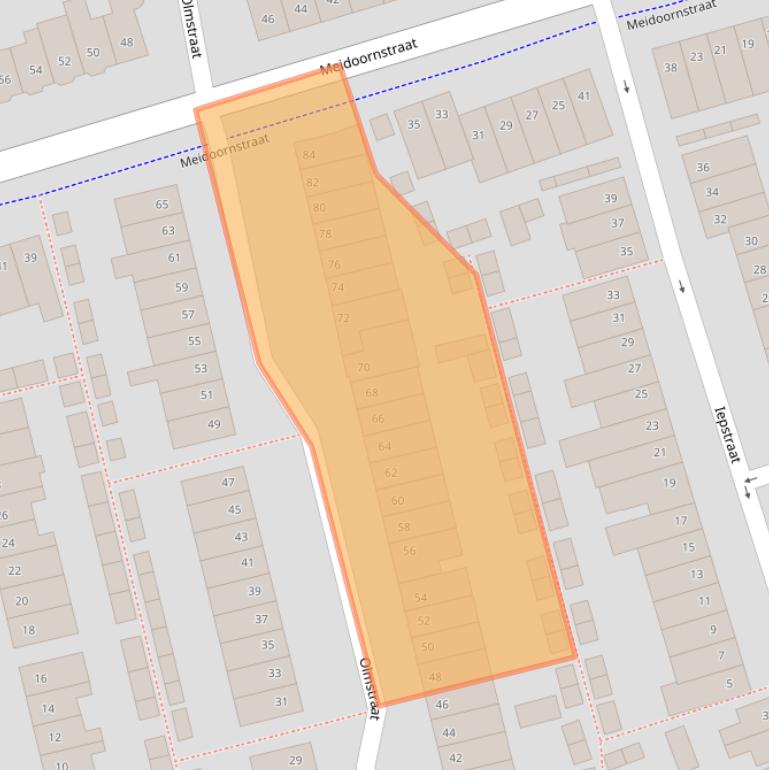 Kaart van postcodegebied 4814LP.