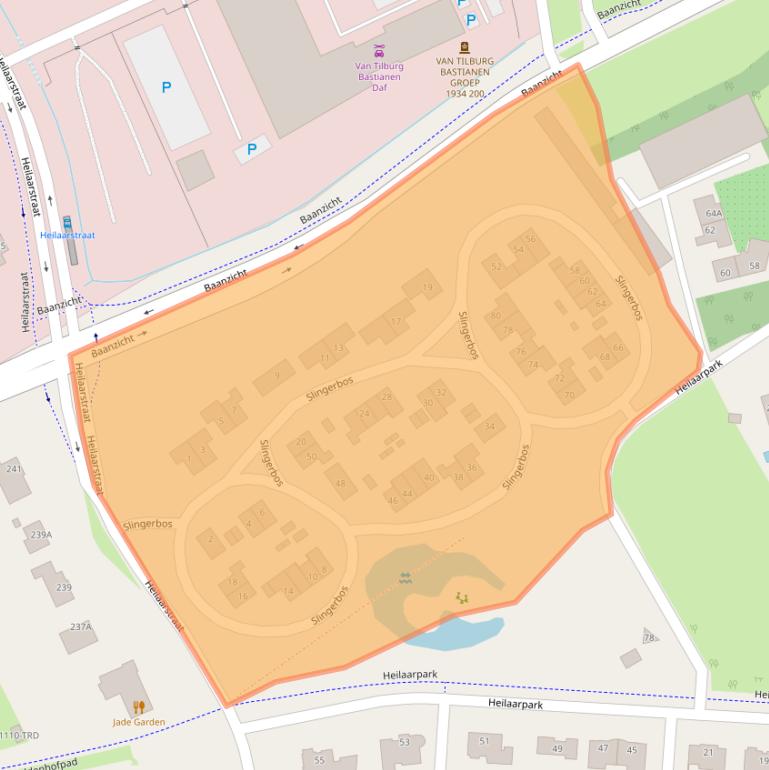 Kaart van postcodegebied 4814NC.