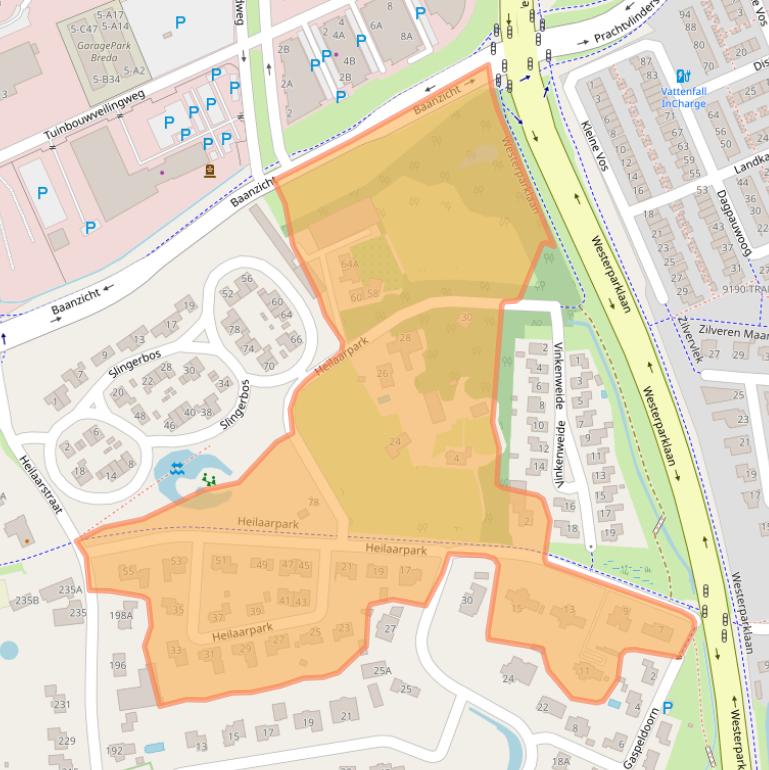 Kaart van postcodegebied 4814NJ.