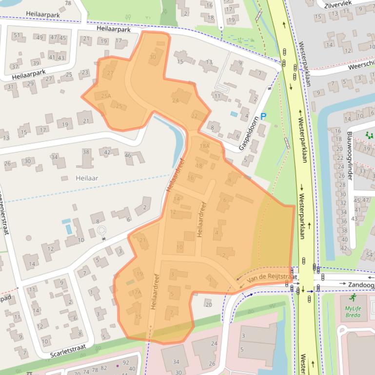 Kaart van postcodegebied 4814NM.