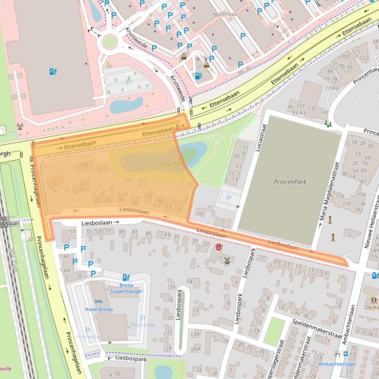 Kaart van postcodegebied 4814NW.