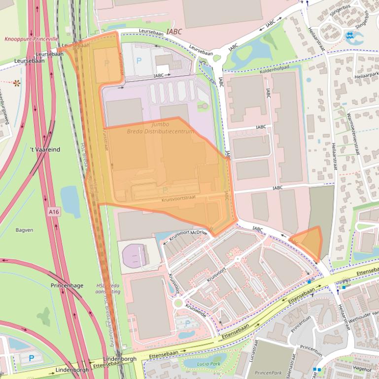 Kaart van postcodegebied 4814RN.