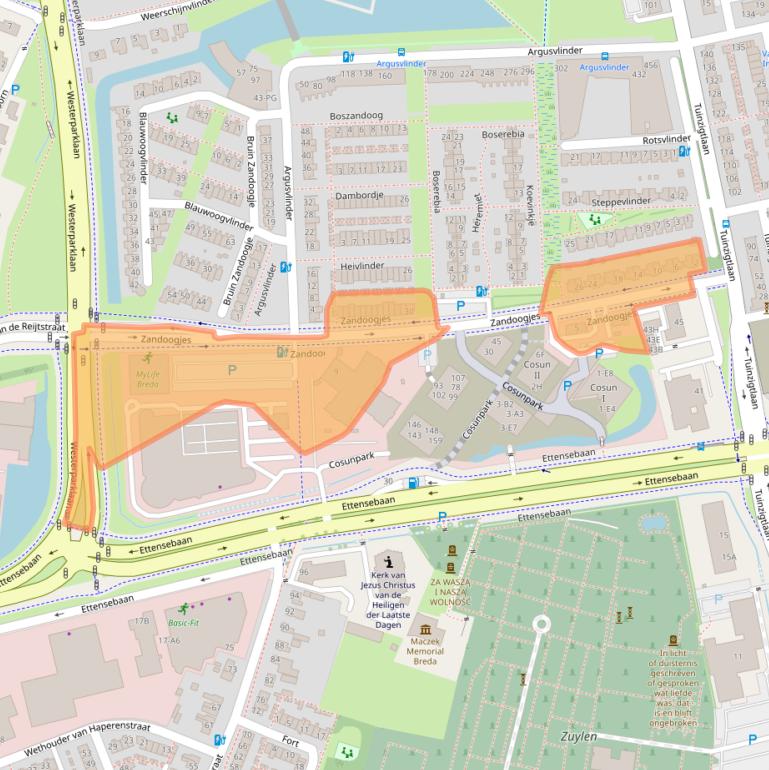 Kaart van postcodegebied 4814SB.