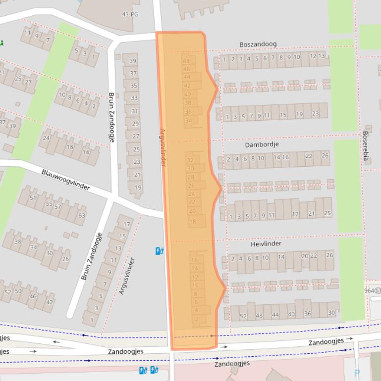 Kaart van postcodegebied 4814SP.