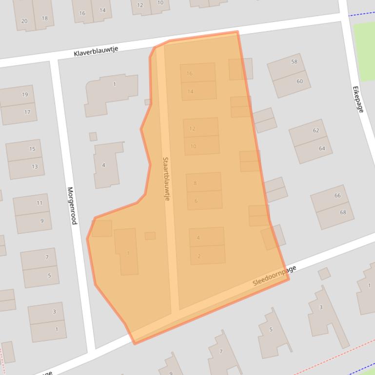 Kaart van postcodegebied 4814TC.