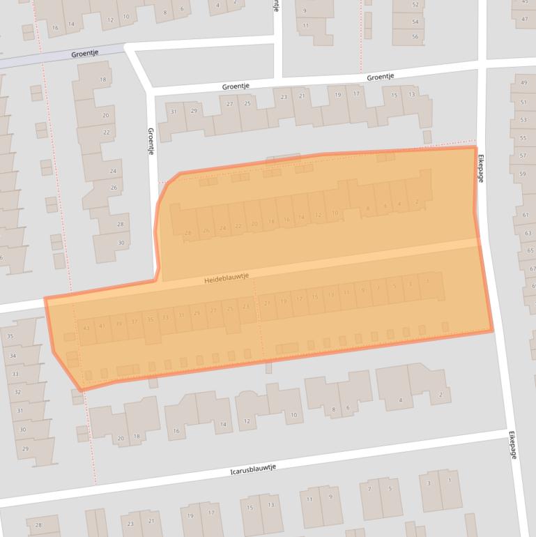 Kaart van postcodegebied 4814TG.