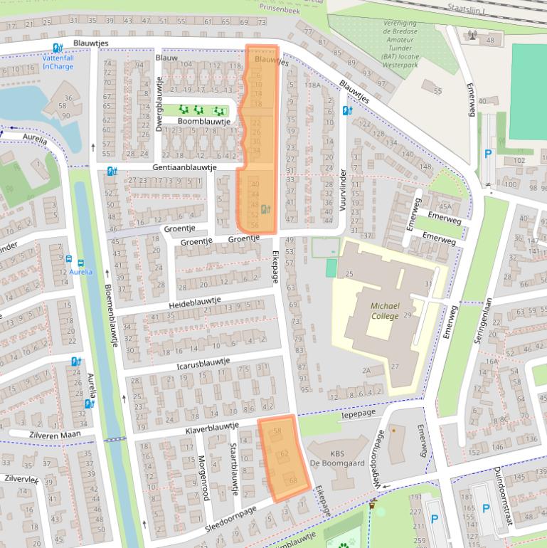 Kaart van postcodegebied 4814TL.