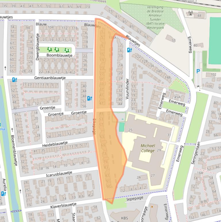 Kaart van postcodegebied 4814TM.