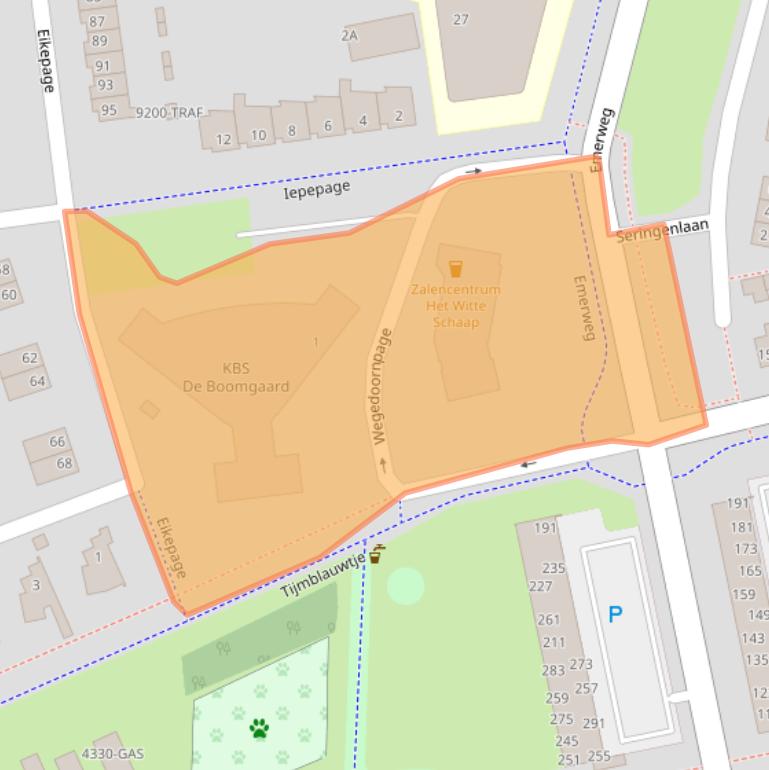 Kaart van postcodegebied 4814TZ.