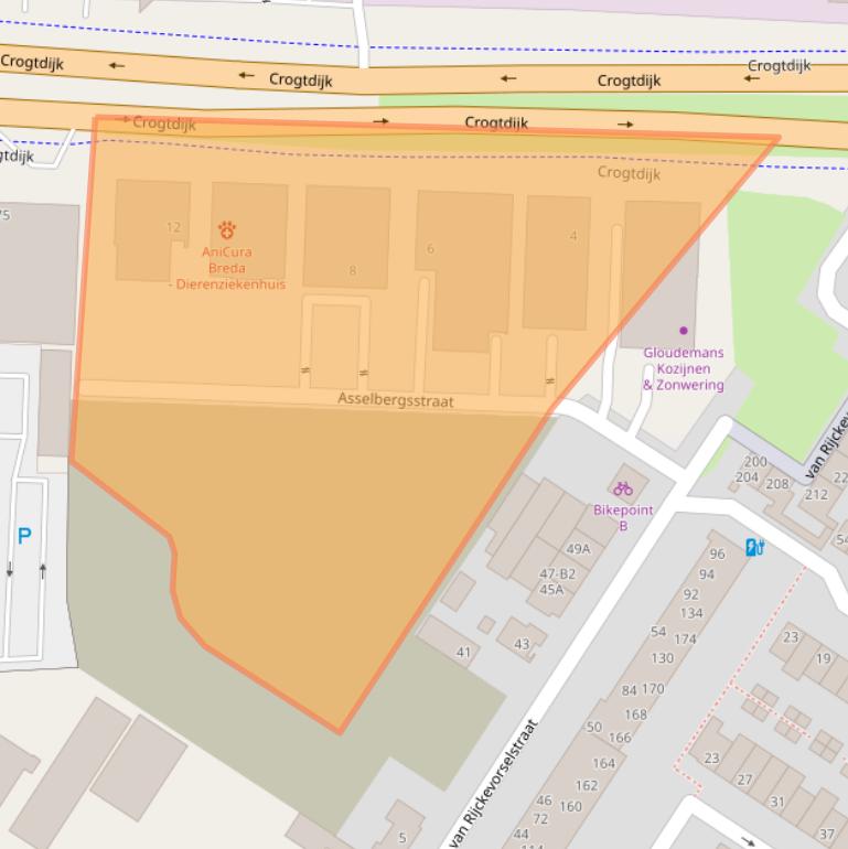 Kaart van postcodegebied 4815AB.