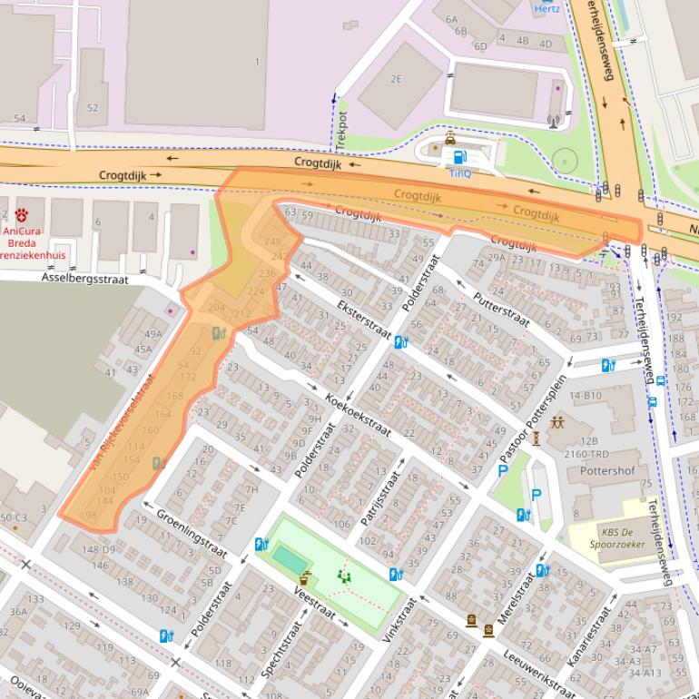 Kaart van postcodegebied 4815AC.