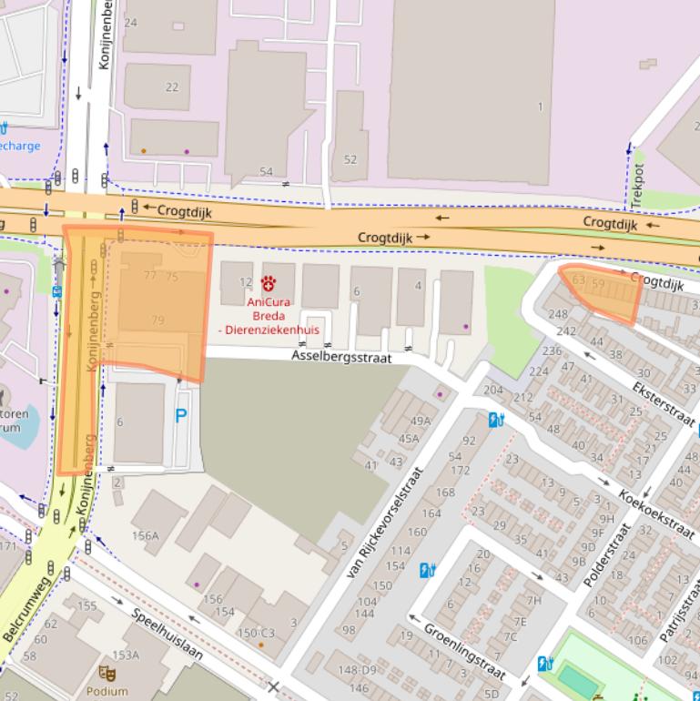 Kaart van postcodegebied 4815AE.