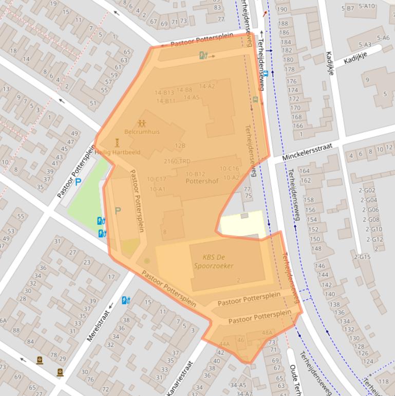 Kaart van postcodegebied 4815BC.