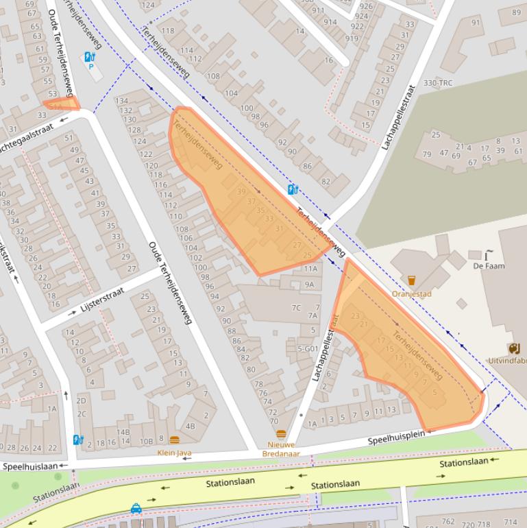 Kaart van postcodegebied 4815BD.