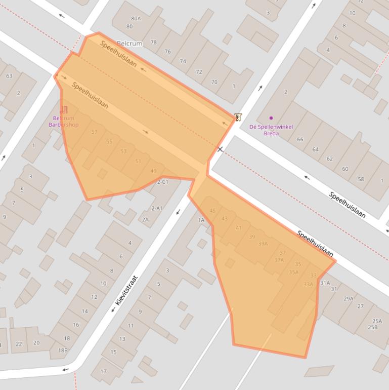 Kaart van postcodegebied 4815CB.