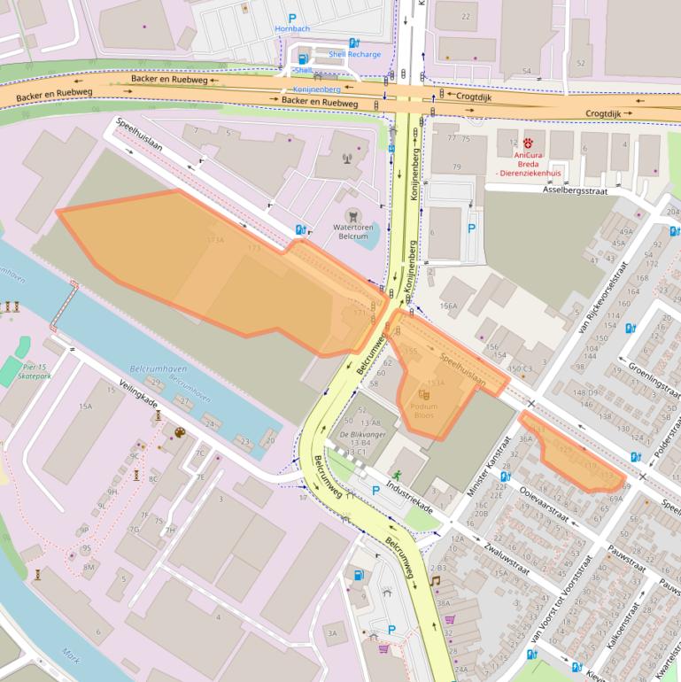 Kaart van postcodegebied 4815CD.