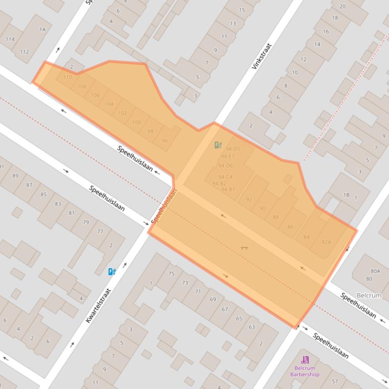 Kaart van postcodegebied 4815CH.