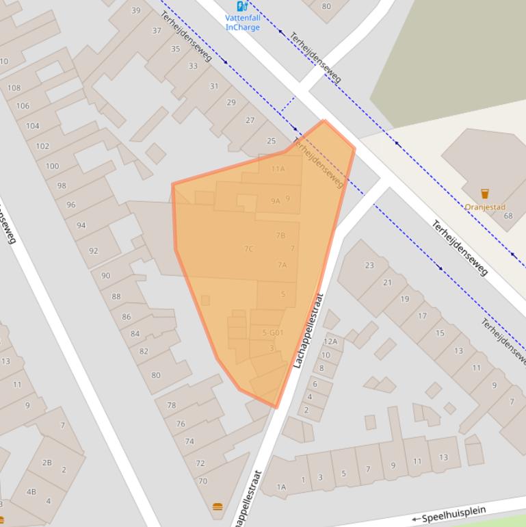 Kaart van postcodegebied 4815CL.