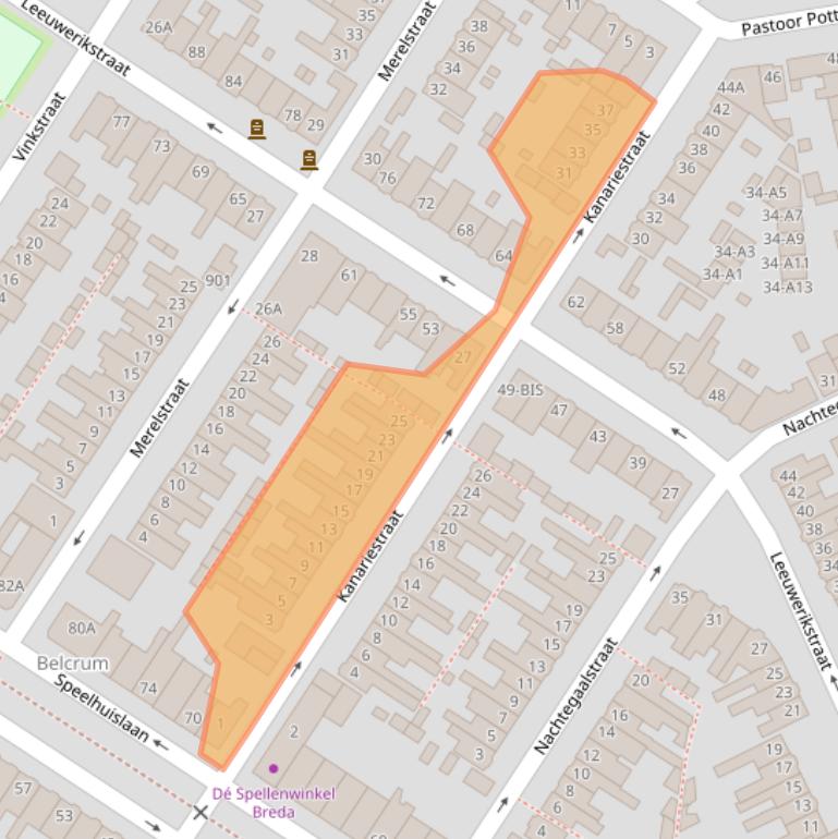 Kaart van postcodegebied 4815EC.