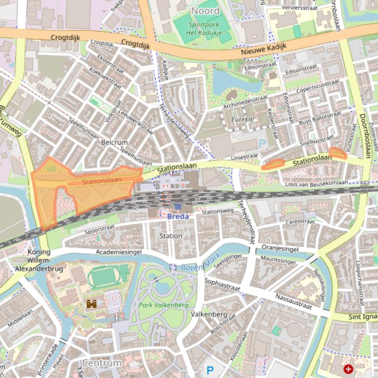 Kaart van postcodegebied 4815GW.