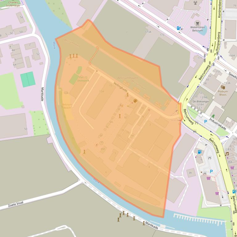 Kaart van postcodegebied 4815HC.