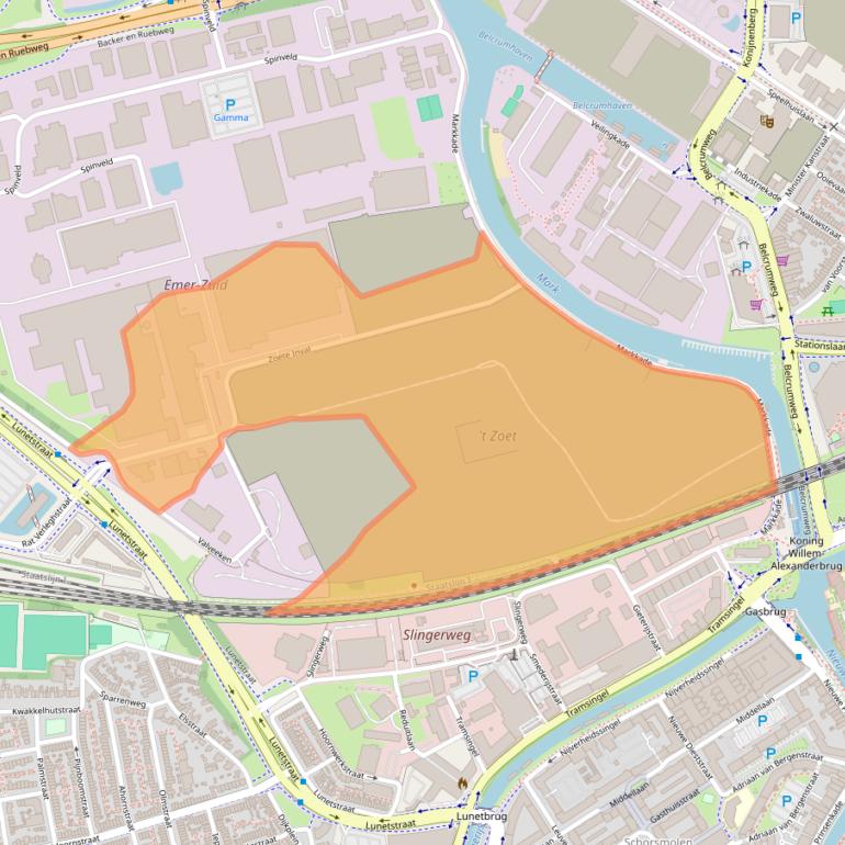 Kaart van postcodegebied 4815HK.