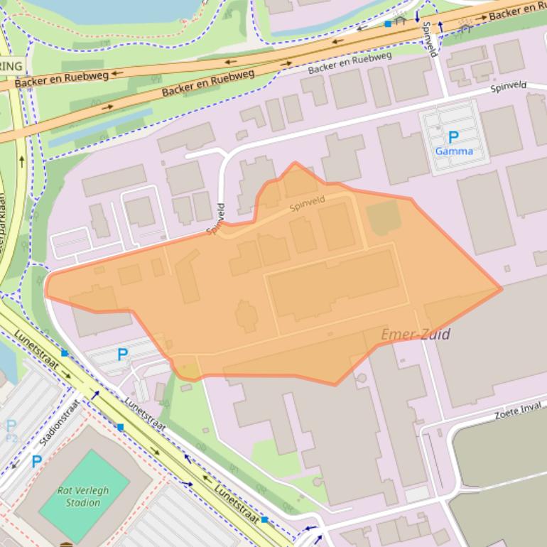 Kaart van postcodegebied 4815HT.