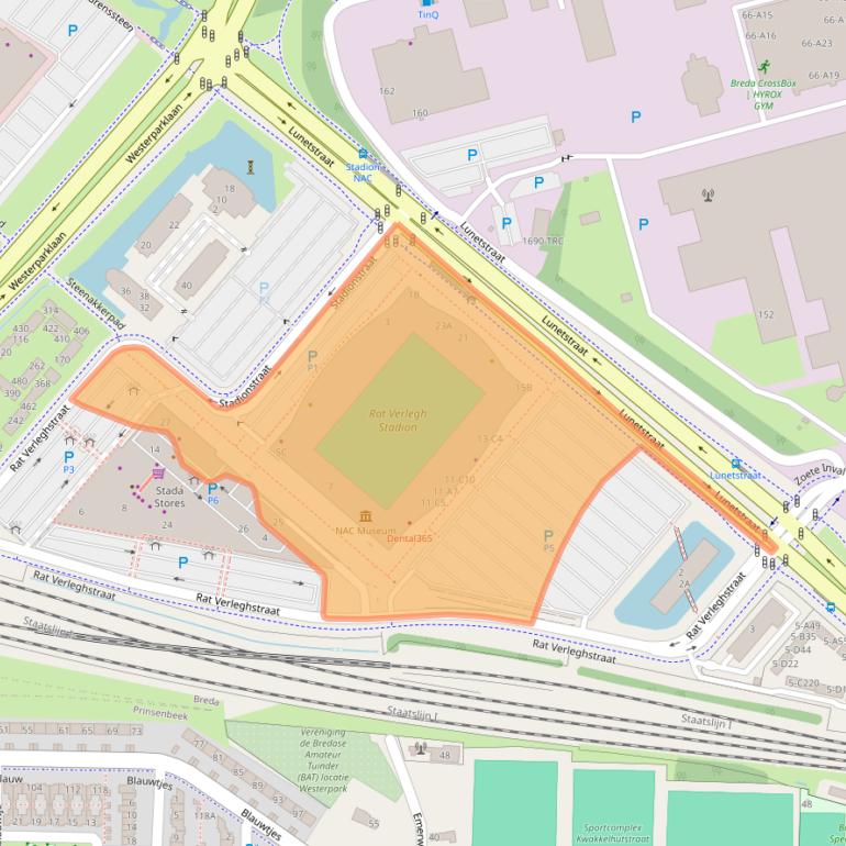 Kaart van postcodegebied 4815NC.