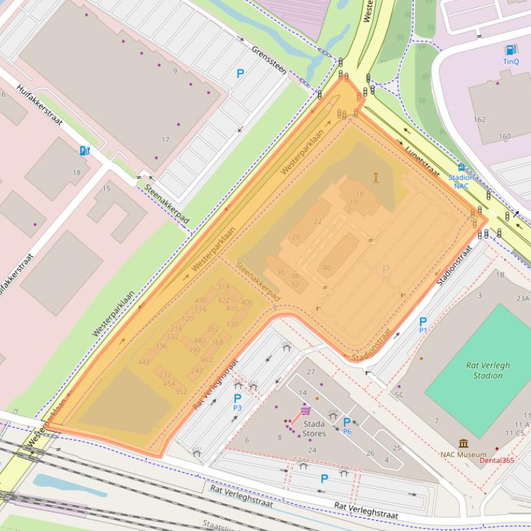 Kaart van postcodegebied 4815NG.