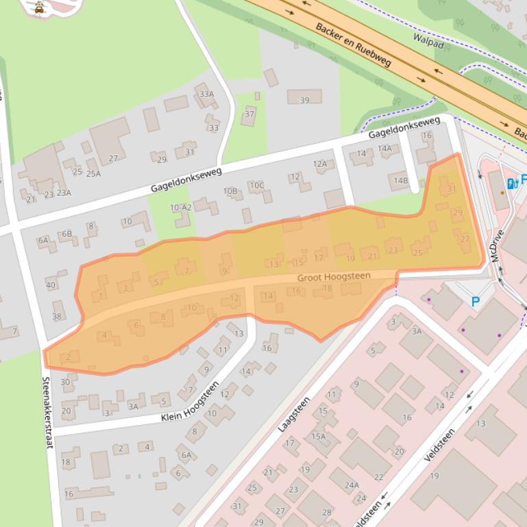 Kaart van postcodegebied 4815PG.