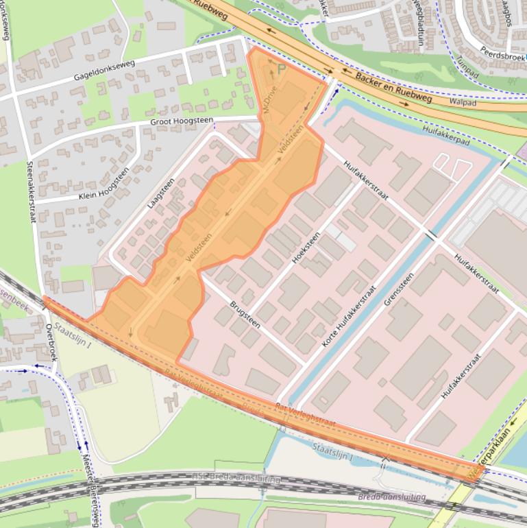 Kaart van postcodegebied 4815PK.